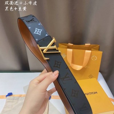 Lv路易威登 官网同步 宽度4.0Cm 精品扣 搭配设计 用了精品电镀五金 工艺精湛 双面进口小牛皮
