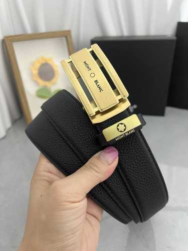 品名：万宝龙 Montblanc 自动带 材质：原单牛皮腰带 百分百头层牛皮腰带保证真皮，24K纯钢扣，专柜原单品质、做工精细，时尚大牌，送人自用首选 包装：