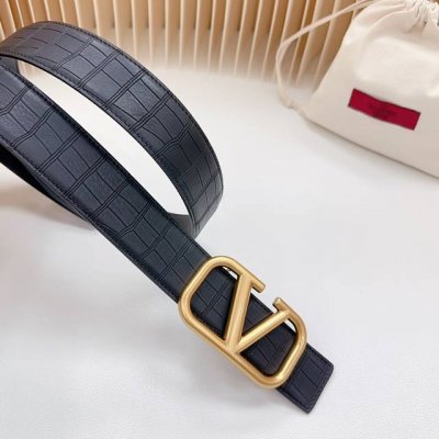 特 4.0Cm 华伦天奴官网新款，双面头层牛皮皮料，长度：85.90.95.100.105.110欧，精品铜五金扣带钢印原版开模定制庆祝]