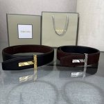 汤姆福特最新网红爆款双面头层牛皮专柜同步3.8宽新款上市了，原版牛皮，搭配铜扣，优雅，大方用的方便。谢谢你转载。