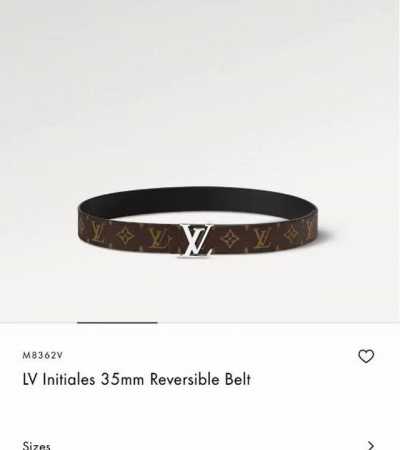 Lv3.5Cm宽度m8362 双面可用 亮面银色经典字母搭扣 采用细腻进口原厂小牛皮 一面咖色老花标志性图案 - 点击图像关闭