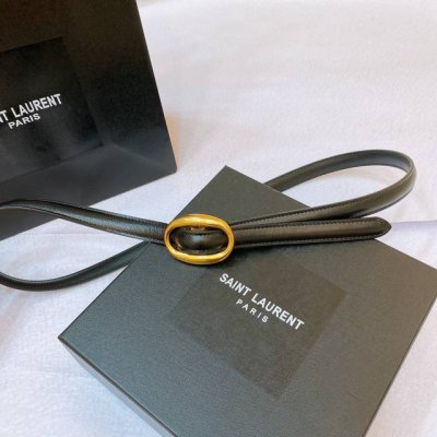 Saint Laurent 23圣罗兰女士腰带皮带 原厂精密电渡扣头，意大利原厂皮，宽1.5Cm，代购级。
