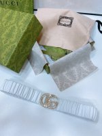Gucci 24 Gg水钻 黄铜logo扣 小牛皮 银色金属 与 金色金属 4.0Cm精品 弹力十足 百搭 优雅 码数含扣s. M. L. Xl