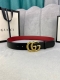 宽度4.0Cm Gucci 互扣式双g带扣，源自品牌现代风格典藏设计，经过重新诠释而别具新意。呈现于纤细的皮革腰带之上。
