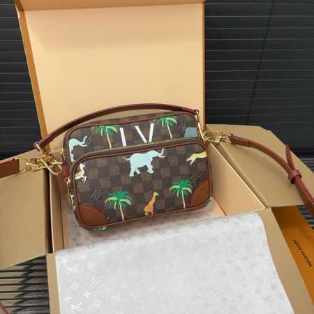 Louisvuitton 路易威登 Lv Nil 做旧金属件可调节拆卸肩带Monogram Heritage 涂层帆布 单肩斜挎手提包 男女通用 经典百搭 实物 - 点击图像关闭