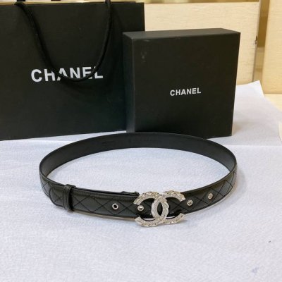 特 Chanel 23p Cc 水钻 麻花金 与银 Logo扣. 进口羊皮腰带 3.0Cm精品 精致 典雅