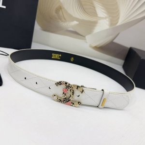 3.0Cm香奈儿腰带，双面头层牛皮皮料，长度：.75.80.85.90.95.100欧，彩色五金铜扣原版开模定制庆祝]
