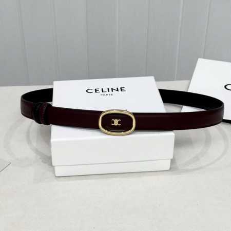 Celin E新品立体浮标扣女士腰带 意大利进口小牛皮 搭铜扣 宽度2.5双面佩戴 - 点击图像关闭