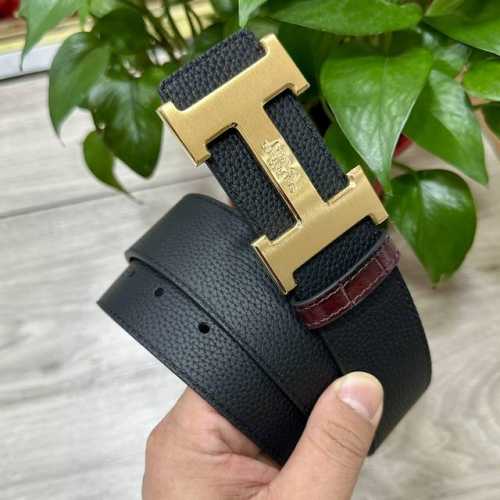 Hermes.爱马仕 男士真皮腰带 宽度3.8Cm 原版带身 配搭精品钢扣 可双面使用 触感厚实