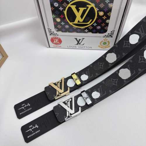 品名：Lv..路易..威登 材质：原单牛皮腰带 百分百头层牛皮腰带保证真皮，24K纯钢扣，专柜原单品质、做工精细，时尚大牌，送人自用首选 包装： 请认准如图专柜