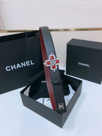 Chanel 春夏新款 小牛皮与黄铜Cc搭扣 精致细腻 光滑优雅 3.0Cm - 点击图像关闭