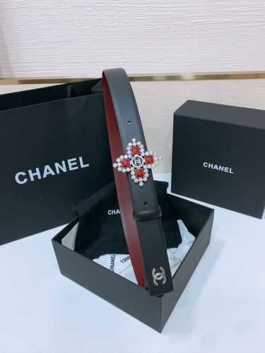 Chanel 春夏新款 小牛皮与黄铜Cc搭扣 精致细腻 光滑优雅 3.0Cm