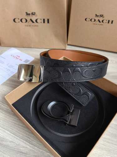 Coach蔻驰 高品质 3.8Cm 高真空电镀五金 ，可双面使用 配备专柜装礼盒