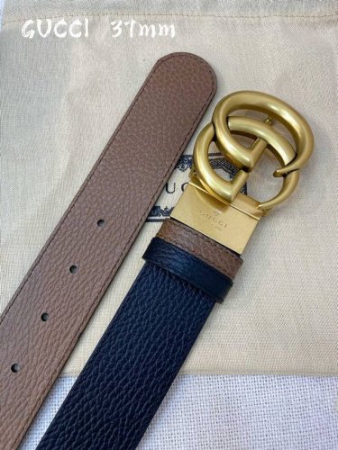 特P170 Gucci 古奇官网经典 正品规格 3.7Cm原版品质头层小牛皮压花 进口头层底 双G抛光旋转亮面扣