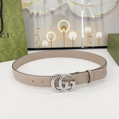 特 Gucci古驰 3.0Cm 双面头层小牛皮 原厂皮料订做 经典压花面搭配铜扣 时尚百搭 码数：75 80 85 90 95 100 105 110