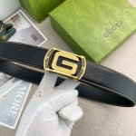 古奇 特种皮腰带系列 原厂五金精品不锈钢扣 手感柔软舒适 宽3.8Cm