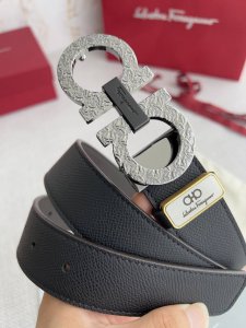 品名：菲拉格慕.Ferrgamo腰带 皮带 原单 型号：挂扣，原版新款花纹挂扣，实物拍摄，头层牛皮 材料：百分百头层牛皮，保证真皮。双面可用专柜同等质量，经典头