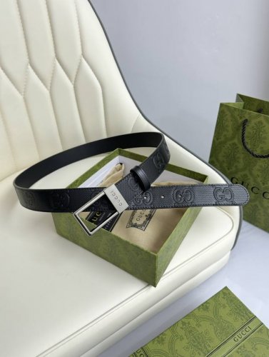 特 Gucci，原厂精密电渡扣头，意大利原厂皮，宽3.5Cm，代购级。