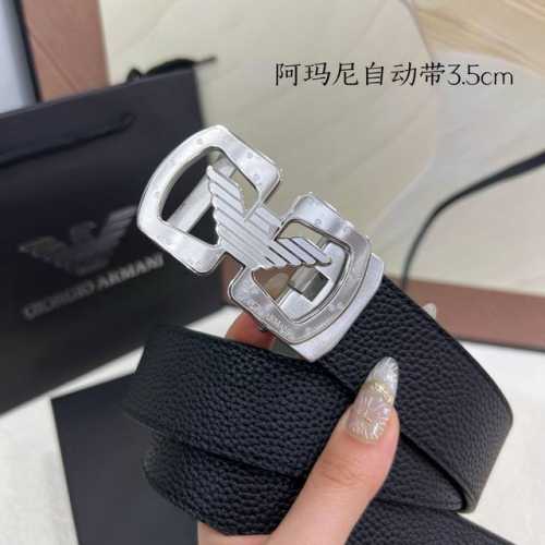 品牌： 阿马尼 新款进口小牛皮，手感细腻柔软。搭配纯钢自动精品钢扣，宽度：3.5Cm