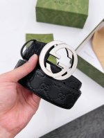 特 Gucci 4.0Mm 男款 双面原厂皮料 精品专柜扣头 高端品质 休闲百搭 专柜同款