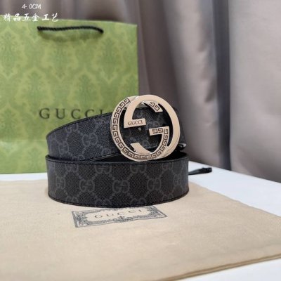 特 Gucci古琦 男士 宽度4.0Cm 简单大方 精品五金 佩戴效果非常不错 送礼自用最佳推荐