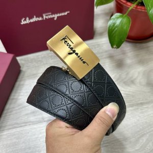 自动扣腰带］菲拉格慕 宽3.5Mm 双面进口头层牛皮制作 搭配经典钢扣 真材实料 时尚经典 做工精致 高端男士皮带 长度可裁剪100 125