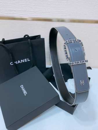 Chanel 24C 黄铜金属 进口亮面小牛皮 4.0Cm 手感柔软 精致腰带 - 点击图像关闭
