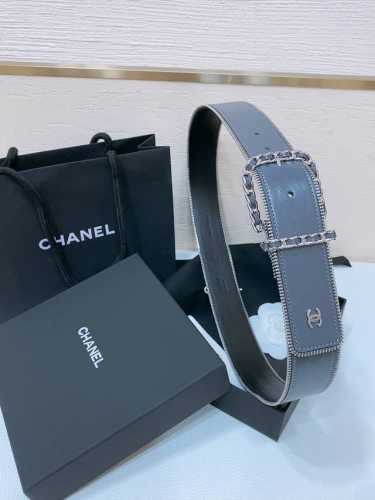 Chanel 24C 黄铜金属 进口亮面小牛皮 4.0Cm 手感柔软 精致腰带