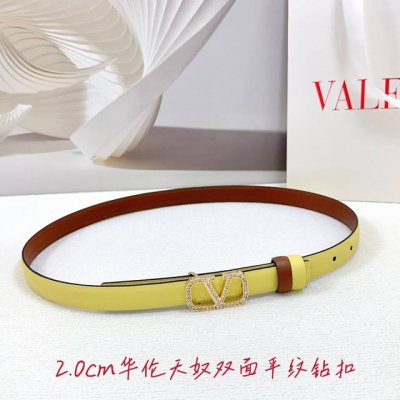 2.0Cm 华伦天奴双面平纹腰带，双面头层牛皮皮料，长度：.75.80.85.90.95.100欧，铜五金钻扣原版开模定制庆祝]