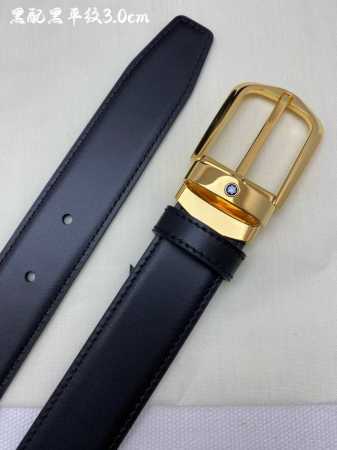 Montblanc万宝龙 宽3.0Cm 采用进口牛皮 精品针式扣头 自由裁剪商务休闲皮带 - 点击图像关闭