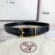 HermèS 爱马仕针扣皮带 原单品质 头层牛皮 黑色鳄鱼纹搭配黑色平纹 32Mm宽 双面可用 配官网H亮金扣