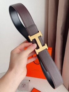 配全套包装礼盒 Hermes-Constance Belt Buckle & Reversible Leather Stra P60Mm 爱马仕专柜同步 进口双