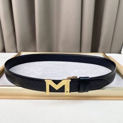 Montblan头层牛皮3.5Cm 年轻时髦！ 官网同步，纯铜金属标识。该皮带可调节，且能根据需要剪裁，达到修身效果。
