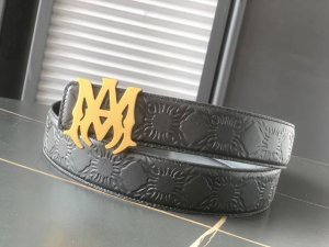 Amiri 新款全新工艺、原版走线3.8Cm双面腰带法国原厂小牛皮，A级钢扣 品质毋庸置疑 没有更好 只有最好,升级版