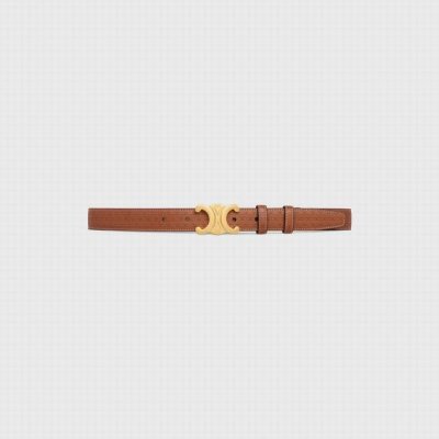 特 Celine 宽度：2.5Cm，带身采用棕色头层牛皮压凯旋门标志印花，搭配凯旋门标志鎏金扣头，高端品质