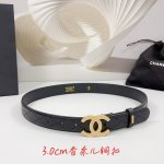 特 3.0Cm 香奈儿腰带，双面头层牛皮皮料，长度：.75.80.85.90.95.100欧，铜五金字母扣原版开模定制庆祝]