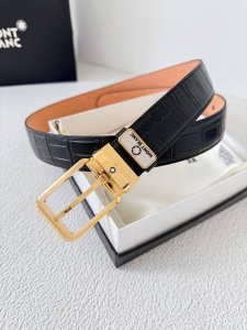 品名：万宝龙 Montblanc原单 腰带 皮带 型号：针扣，新款原版经典精品针式扣头，实物拍摄，原版头层牛皮 材料：百分百头层牛皮，保证真皮。双面可用专柜同等
