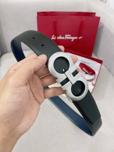 特 Ferragamo 官网同步更新，代购原单腰带，进口头层牛皮搭配真空电镀精品扣支持NFC防伪验证，时尚百搭，宽度3.5cm .