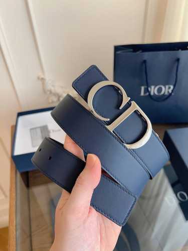 Dior 迪奥 加强版法国原厂皮料，蓝色 黑色全皮 品质毋庸置疑 没有更好 只有最好 尺寸3.5厘米
