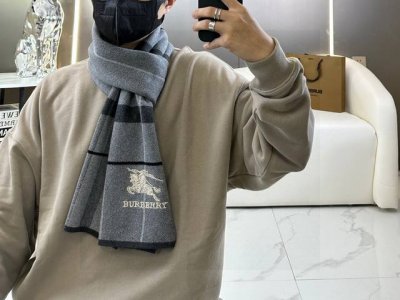 Burberry爆款上新 高端男士围巾 经典战马格纹 独家牛货 具有超高羊绒品质才会被此品牌青睐这种精品是市场上及其少见的围巾针织，低调奢华的配色，非常柔软舒适