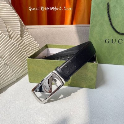 特 古奇 Gucci进口小牛皮，手感细腻柔软，搭配纯钢自动精品扣，男士必备！宽度：3.5Cm