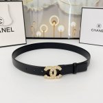Chanel香奈儿 双面头层小牛皮 原厂皮料订制 质感柔软 做工精细 搭配铜扣 时尚百搭 精品宽度：3.0Cm