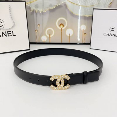 Chanel香奈儿 双面头层小牛皮 原厂皮料订制 质感柔软 做工精细 搭配铜扣 时尚百搭 精品宽度：3.0Cm