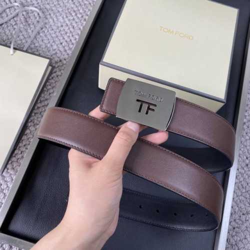 Tom Ford 汤姆福特。新品高端双面小牛皮，简约商务男士腰带，4.0Cm宽，双面使用，配原版包装
