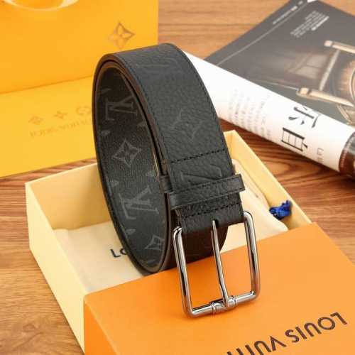 特 Lv.路易威登 全套包装 原版品质 代工厂货品 40Mm宽度 正品一体铸造五金钢扣，原厂皮料 双面原厂定制面料，区别市场货