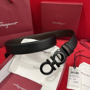 Ferragamo 菲拉格慕 支持Nxp芯片扫码 双面意大利进口原廠荔枝纹 非市面普通版本 精致镀鈀效果搭扣 寬度35毫米 該皮帶可調節 且能根據需要裁剪達到修