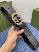 Gucci 经典款进口原厂印花面 搭配原版皮底 精品钢扣 宽4.0 Cm 经典永不过时款 潮流大方 时尚百搭