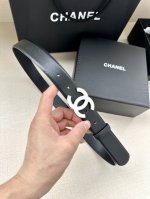 宽度3.0cm Chanel 香奈儿 进口柔软小牛皮纹路清晰五金配件金 银色 金属磨胶钢扣。