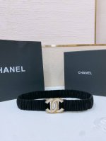 Chanel 24C Cc树脂白 齿链黄铜Logo扣 小牛皮 银色金属 与 金色金属 3.0Cm精品 弹力十足 百搭 优雅 码数含扣S=65Cm总长可用75、8