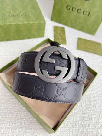 特 配全套包装礼盒 Gucci 4.0Cm专柜同款压花，意大利进口头层小牛皮，原版磨砂皮底。搭配纯铜五金带扣，纯进口机械车线，工艺精细，原单品质。 - 点击图像关闭